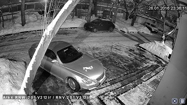 ночное видеоизображение IP камеры Arax RNW-201-V212ir
